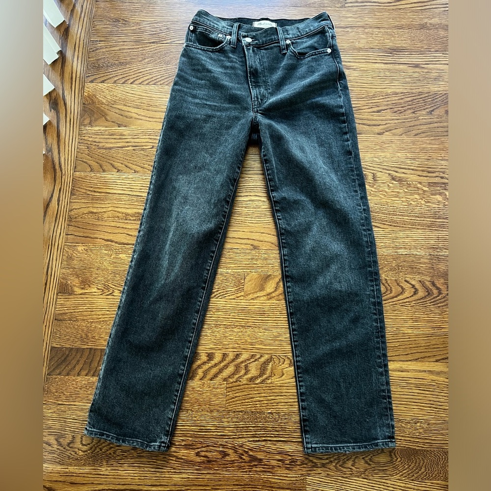 MADEWELL Perfect Vintage Straight Black Denim Jeans High Rise‎ Retro 25